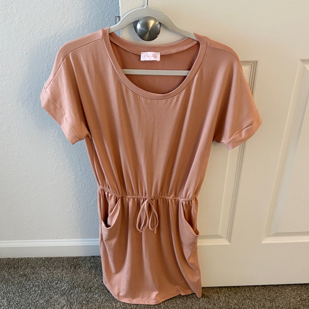 Pink Lily Soft Peach Midi Dress